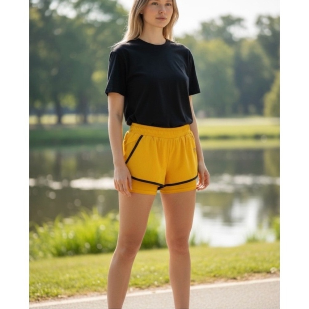 Gymshark Shorts Womens S Orange Speed 2-in-1 Lightweight Horizon Orange Running